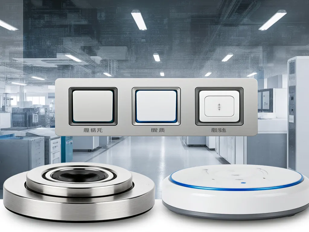 Modern design of momentary push button switches in a factory