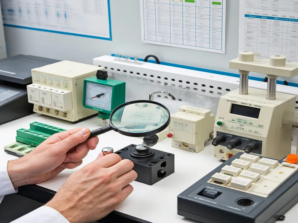 Inspecting electronic components with a magnifying glass