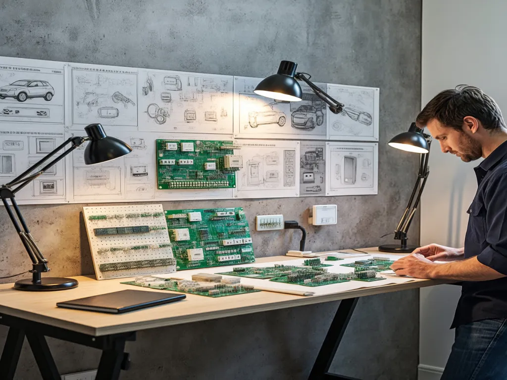A man tests momentary rocker switches on a workbench