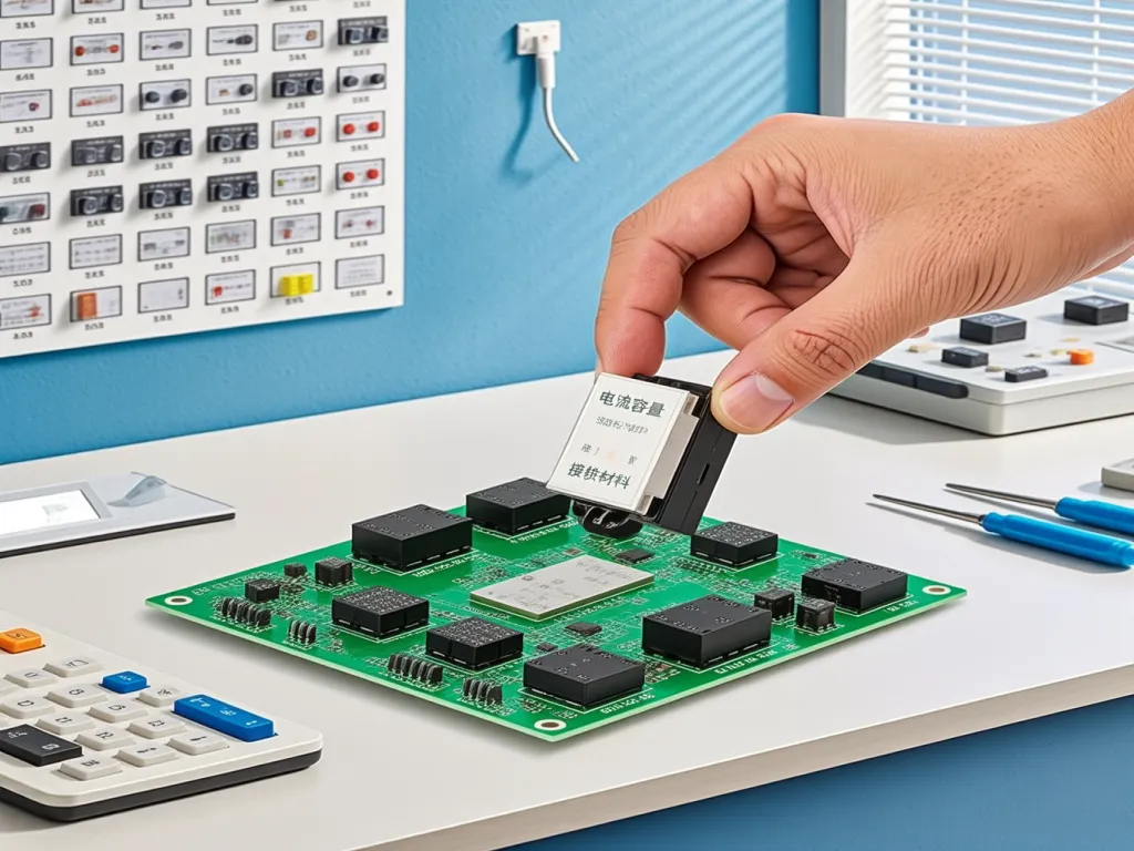 Hand placing a component on a circuit board with rocker switch
